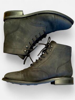 Thursday Boot Co. Captain Boots Matte Black Women's 9.5 Leather Lace Up GYW